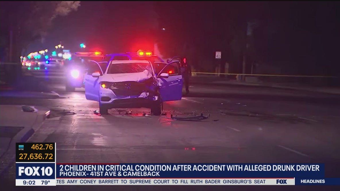 2 children critically injured in crash near Camelback Road and 43rd Avenue; suspect arrested